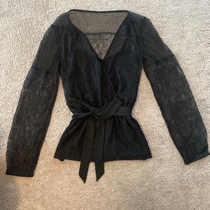 Express - Size XS - Black lace blouse with built-in camisole